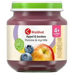 Kruidvat 4+M Bio Appel & Bosbes Fruithapje