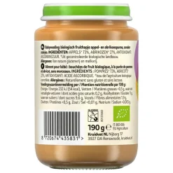 Kruidvat 6+M Bio Appel & Abrikoos Fruithapje