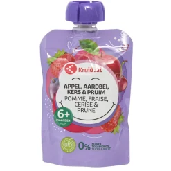 Kruidvat 6+M Bio Appel, Aardbei, Kers en Pruim Knijpzakje