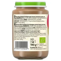 Kruidvat 8+M Bio Appel, Banaan, Kers & Granen Fruithapje