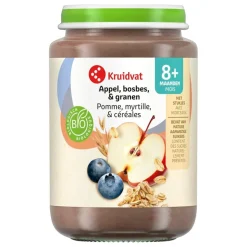 Kruidvat 8+M Bio Appel, Bosbes & Granen Fruithapje