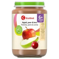 Kruidvat 6+M Bio Appel, Peer & Kers Fruithapje