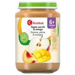 Kruidvat 6+M Bio Appel, Perzik & Mango Fruithapje