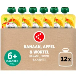 Kruidvat 6+M Bio Banaan met Appel en Wortel Knijpzakje