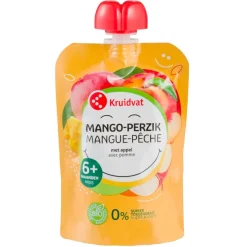 Kruidvat 6+M Bio Mango-Perzik met Appel Knijpzakje