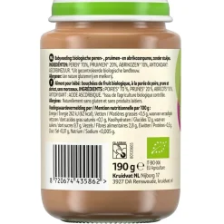 Kruidvat 8+M Bio Peer, Pruim & Abrikoos Fruithapje