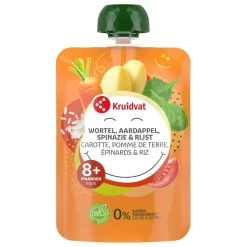 Kruidvat 8+M Bio Wortel, Aardappel, Spinazie & Rijst Knijpzakje