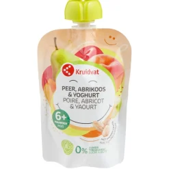 Kruidvat 6+M Bio Yoghurt Abrikoos Peer Haver Knijpfruit