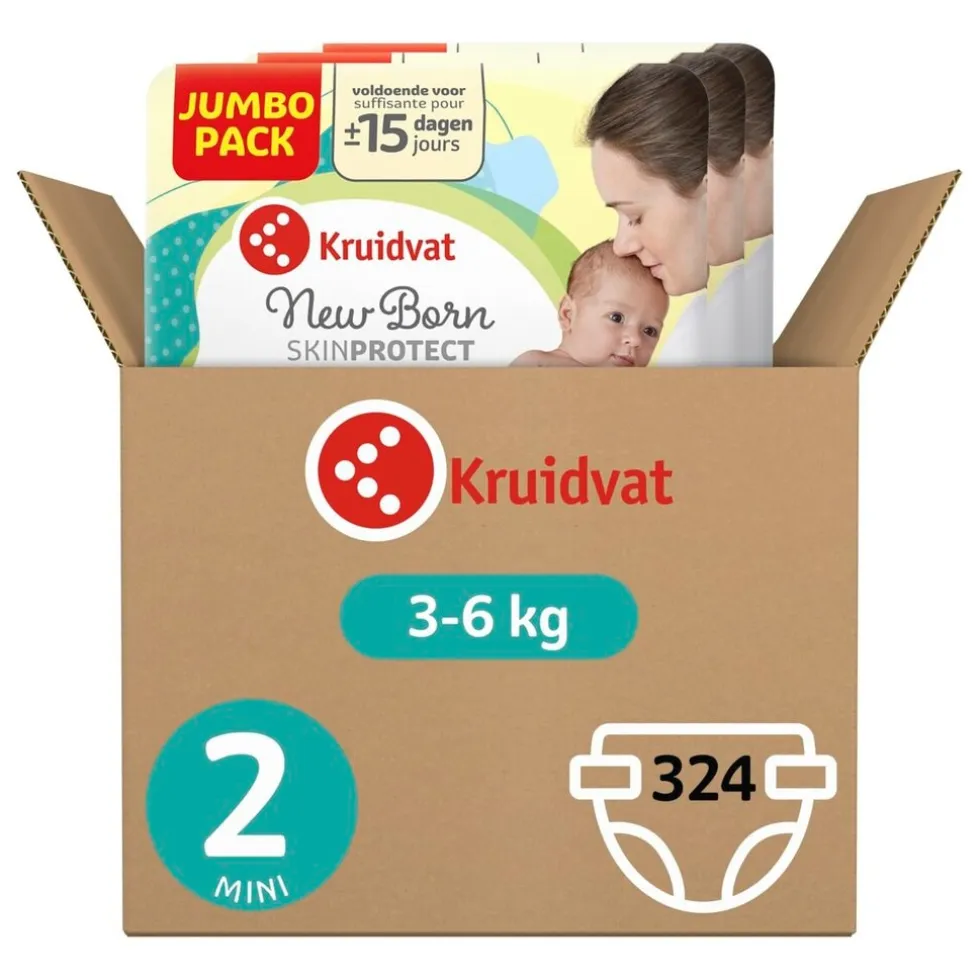 Kruidvat NewBorn Mini Maat 2 Luiers Volumedoos