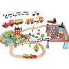 Kruzzel 88 delige Speelgoed Houten Treinset met Elektrische Trein