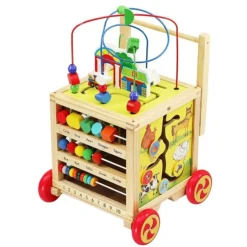Kruzzel Houten loopwagen looptrainer geschikt vanaf 12 maanden leerzaam babyspeelgoed