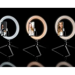 Led ringlamp met tripod met rgb verlichting en verschillende kleuren