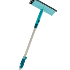 Leifheit Brush Window Cleaner Raamwisser (28 cm) met Borstel en Telescoopsteel