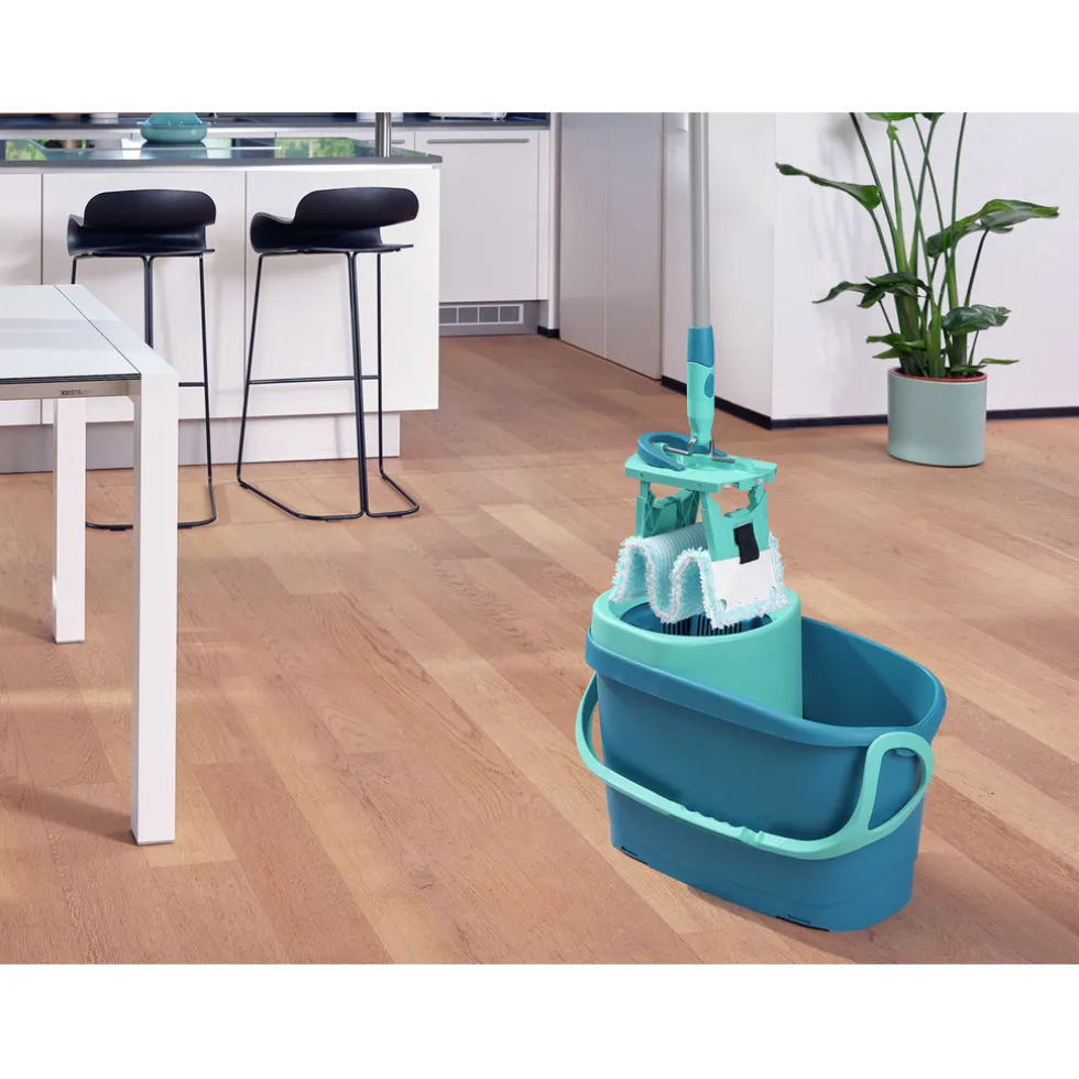 Leifheit Clean Twist Dweil Set M Ergo Vloerwisser (33 cm) met Emmer en Uitwringsysteem