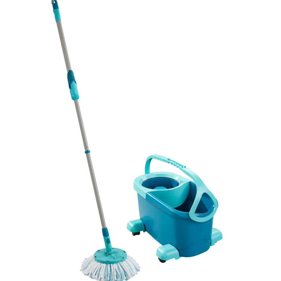Leifheit Clean Twist Dweil Set Disc Mop Ergo met Emmer op Wieltjes en Uitwringsysteem