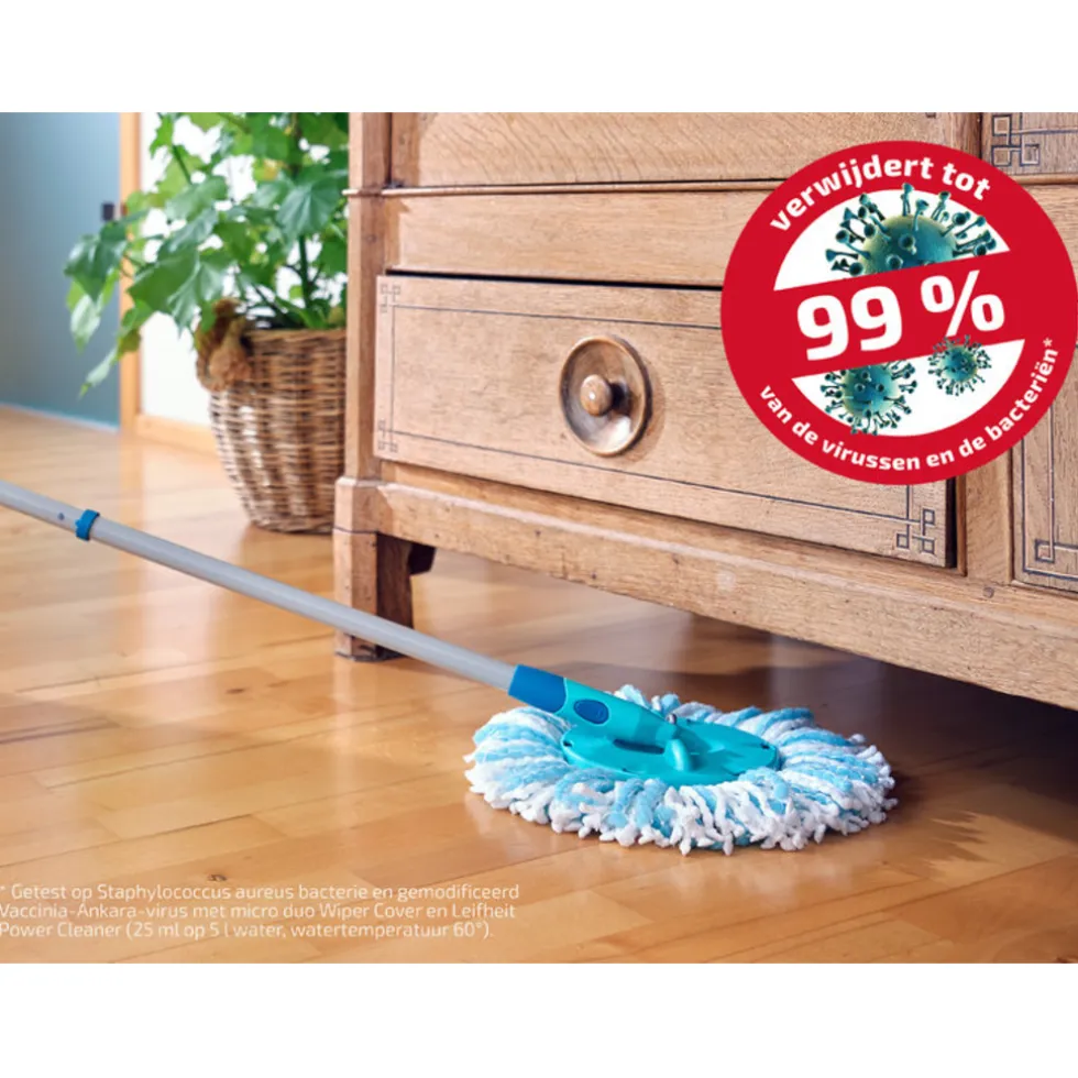 Leifheit Clean Twist Dweil Set Disc Mop Ergo met Emmer op Wieltjes en Uitwringsysteem