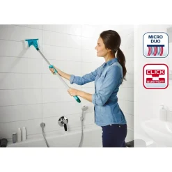 Leifheit Flexi Pad Bath Cleaner Micro Duo Tegel- en Badwisser met Telescoopsteel