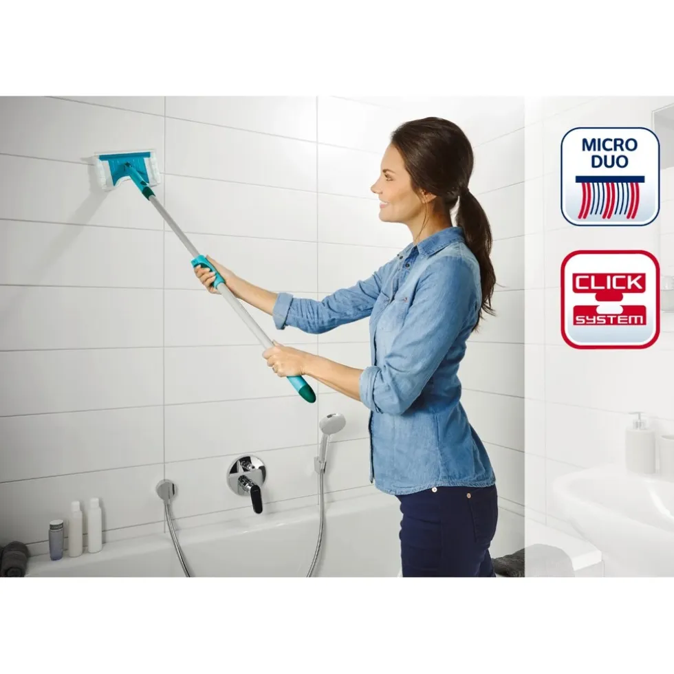 Leifheit Flexi Pad Bath Cleaner Micro Duo Tegel- en Badwisser met Telescoopsteel