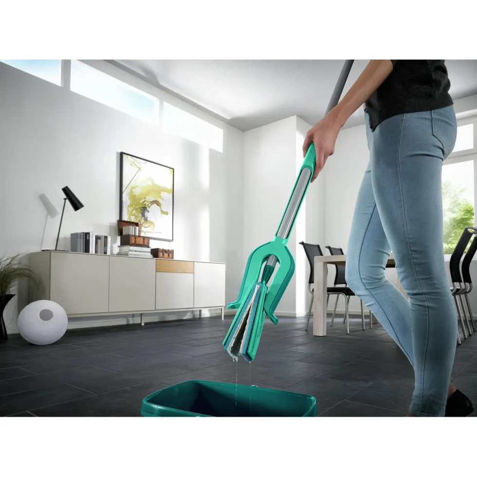 Leifheit Picobello M Micro Duo Vloerwisser (33 cm) met Steel en Uitwringsysteem