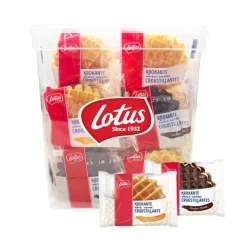 Lotus koekjesmix - Krokante wafels vanille & chocolade - 30 stuks in herbruikbare box