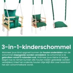 Lovegifts Luxe Houten 3 in 1 Meegroei Babyschommel en Kinderschommel
