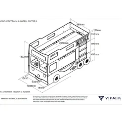 LUCEVI Carbeds Fire Truck kinder stapelbed