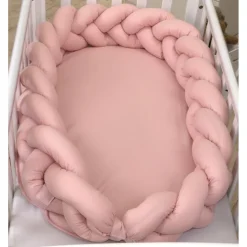 MamaLoes Amy Pure Roze 2-in-1 Babynest en Braided Bedbumper