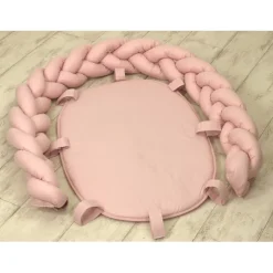MamaLoes Amy Pure Roze 2-in-1 Babynest en Braided Bedbumper