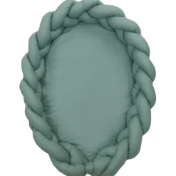 MamaLoes Amy Pure Stonegreen 2-in-1 Babynest en Braided Bedbumper