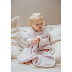 MamaLoes Beer Badstof Lila Kinder Badponcho