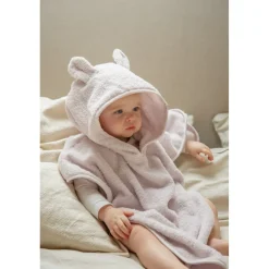 MamaLoes Beer Badstof Lila Kinder Badponcho