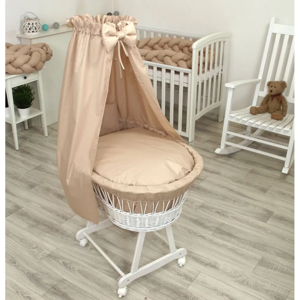 MamaLoes Pure Beige Deluxe Wit Baby Wiegje