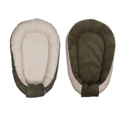 MamaLoes Velours Rib Groen Omkeerbaar Babynest