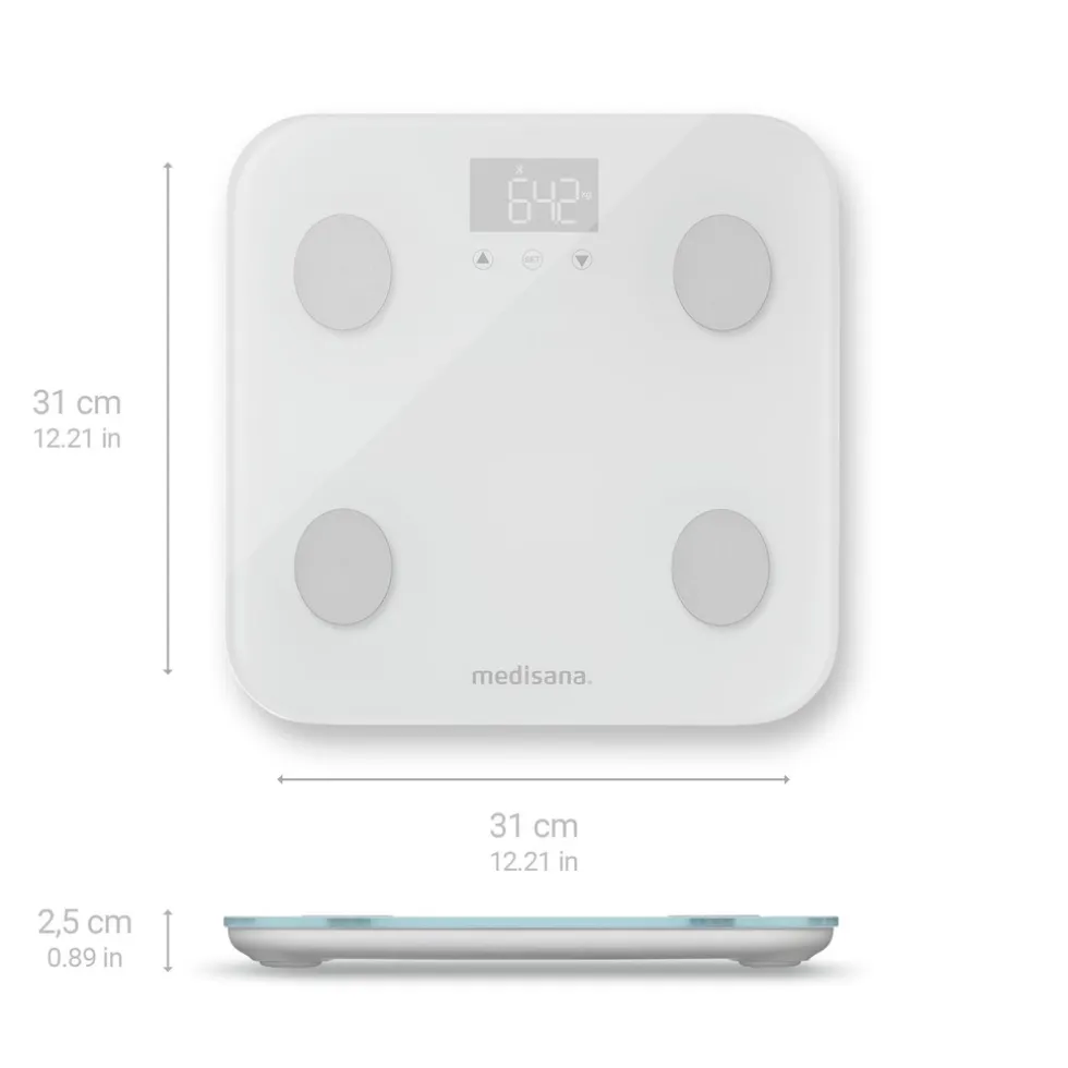 medisana BS 600 Lichaamsanalyse weegschaal met WiFi en Bluetooth