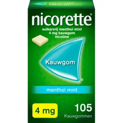 Nicorette Menthol Mint 4mg Suikervrije Kauwgom
