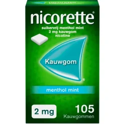Nicorette Menthol Mint 2mg Suikervrije Kauwgom