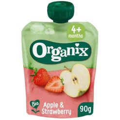 Organix Bio 4M+ Appel en Aardbei Knijpzakje
