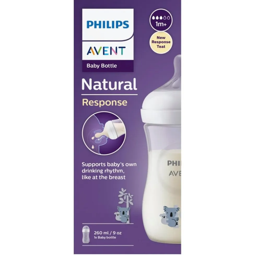 Philips Avent Natural Response SCY903/67 1m+ Koala Babyfles met Natuurlijke Zuigreflex Flesspeen
