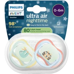 Philips Avent Soother Ultra Air 0-6M SCF376/24 Nighttime Fopspeen