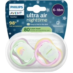Philips Avent Soother Ultra Air 6-18M SCF376/29 Nighttime Fopspeen