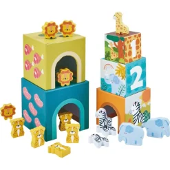 Playing Kids Safari Houten Stapelblokken