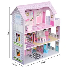 Rijoka Houten Poppenhuis Classic Meubelset 8pcs 3 Verdiepingen