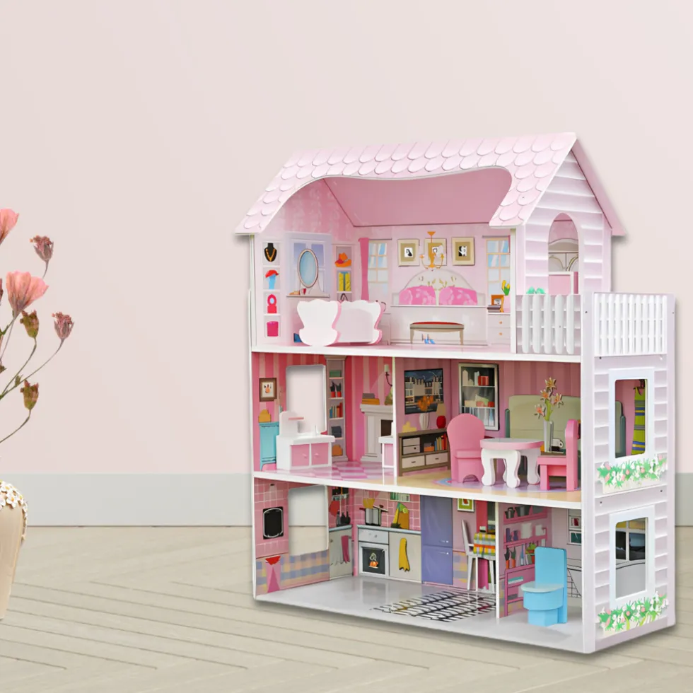 Rijoka Houten Poppenhuis Classic Meubelset 8pcs 3 Verdiepingen