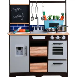 Rijoka Houten Speelkeuken Kinderkeuken met Krijtbord en Kookgereedschap