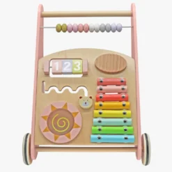 Rijoka Loopwagen Hout voor Baby Educatieve Looptrainer Anti Slip Wieltjes Babywalker