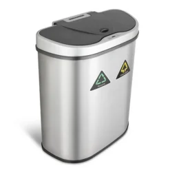 Rijoka Prullenbak met Sensor Dubbel 70 Liter RVS Soft Close Vingerafdrukvrij