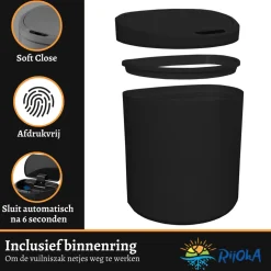 Rijoka Sensor Afvalemmer 8 Liter Kunststof Soft Close Prullenbak