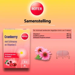 Roter Cranberry Vitamine C en Echinacea Tabletten