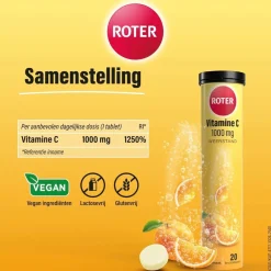 Roter Vitamine C 1000 mg Abrikoos-Sinaasappel Bruistabletten