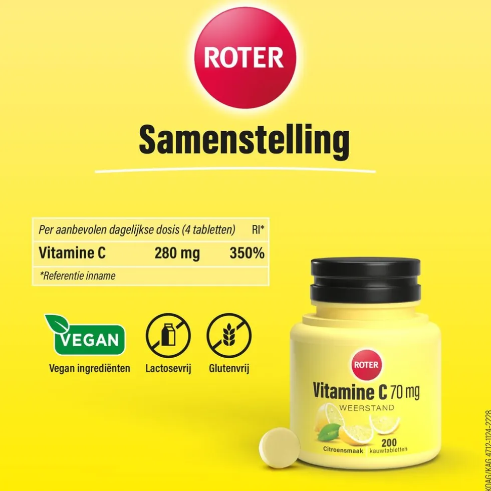 Roter Vitamine C 70mg Citroen Kauwtabletten